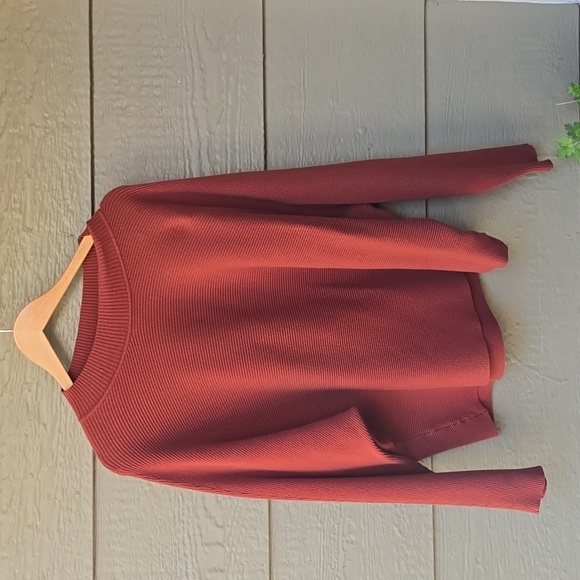 Forever 21 Plus mock neck sweater 3x Rust Brown Burnt orange dolman - Picture 6 of 9